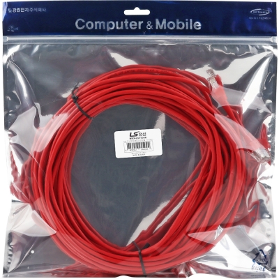 LS전선 CAT.5E UTP 랜 케이블 15m (레드) NMX-LS5150R