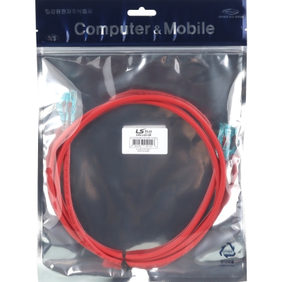 LS전선 CAT.6 UTP EZ 플러그 랜 케이블 1.5m (레드) NMX-LS615R