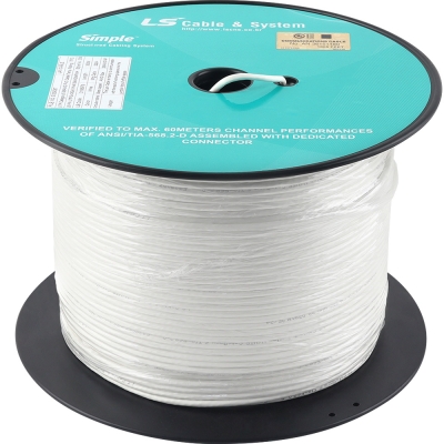 LS전선 CAT.6 UTP Slim 케이블 300m (28AWG/단선/화이트/드럼포장) UTP-G-C6G-E1VP-M 28AWG WD